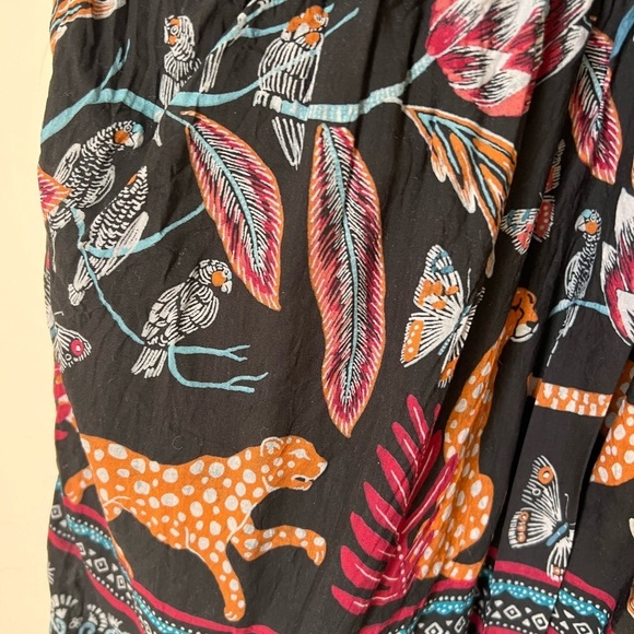 Anthropologie Deep V leopard butterfly mini dress size M - Picture 3 of 10